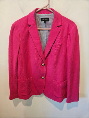 Women's TALBOTS Pink Blazer with Striped Lining, Size 16